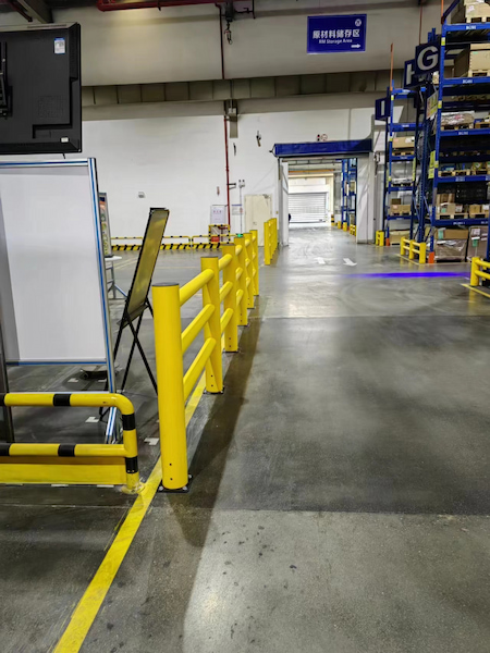 Flexible barricade for factory applications